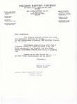 1987-10-04; Letter; Baptismal Services by Pilgrim Missionary Baptist Church