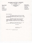 1988-03-06; Letter; Baptismal Services (2)