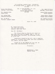 1990-04-19; Letter; Baptismal Services (2) by Pilgrim Missionary Baptist Church