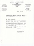 1991-04-24; Letter; Baptismal Services
