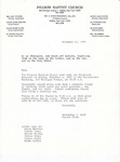 1992-11-27; Letter; Baptismal Services by Pilgrim Missionary Baptist Church