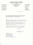 1993-01-23; Letter; Baptismal Services by Pilgrim Missionary Baptist Church