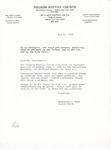 1993-05-27; Letter; Baptismal Services by Pilgrim Missionary Baptist Church