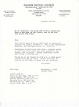 1993-10-30; Letter; Baptismal Services by Pilgrim Missionary Baptist Church
