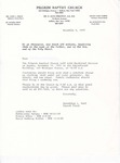 1995-11-08; Letter; Baptismal Services November 19, 1995 by Pilgrim Missionary Baptist Church