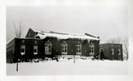 Theater Arts Building Winter Exterior Photograph; 1938 by Harry W. Rockwell