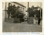 Syria; Damascus; 1926; Street Barricades; Photograph by Harry W. Rockwell