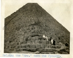 Egypt; Giza; 1926; Tourists on Pyramid; Photograph by Harry W. Rockwell
