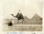Egypt; Giza; 1926; Dr. Harry W. Rockwell on Camel; Photograph by Harry W. Rockwell