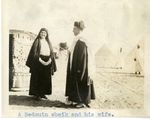 Egypt; Giza; 1926; Bedouin sheik and Wife; Photograph by Harry W. Rockwell