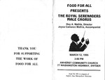 Program; 1995-03-12 by The Royal Serenaders Male Chorus