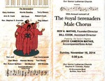 Program; 2014-11-16 by The Royal Serenaders Male Chorus