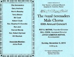 Program; 2015-11-08 by The Royal Serenaders Male Chorus