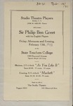 Shakespeare Plays Featuring Sir Philip Ben Greet and His English Players