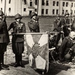 Members of the 84th Poleski Infantry Regiment Paying Homage at a Memorial to Polish Soldiers who Died in 1920, at the Barracks in Pińsk