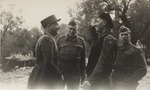 Lieutenant General Władysław Anders, Lieutenant General Oliver Leese, Temporary Brigadier Eric Frith, and General Nikodem Sulik