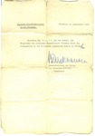 Letter from Lieutenant General Franz Barchausen