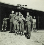 Zofia Krzyżanowska in Front of a Polish YMCA Building in Lebanon